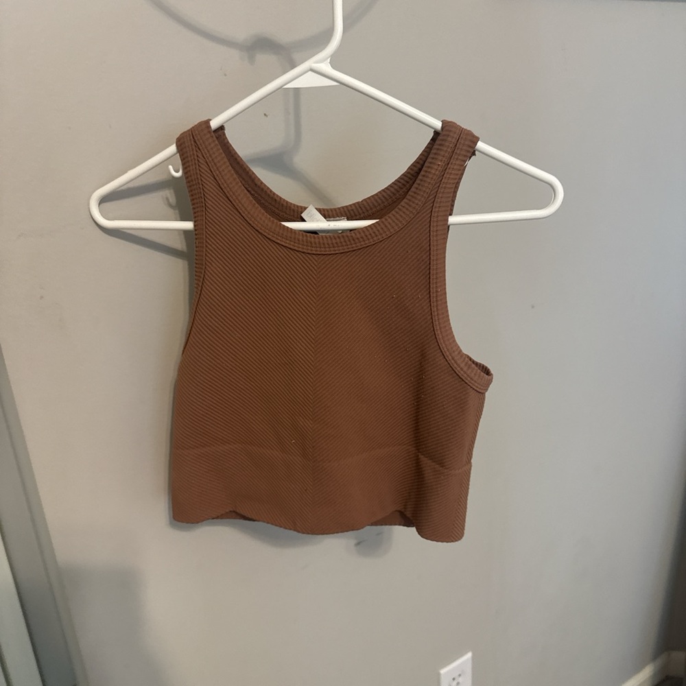 Nikibiki Brown Ribbed Tank Top